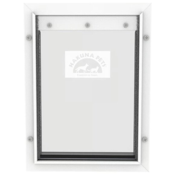 Hakuna Pets Medium White Deluxe Aluminum Pet Door